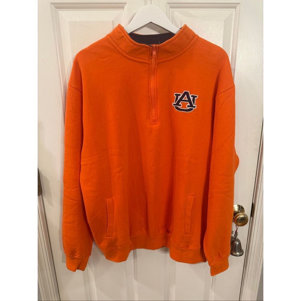 Colosseum Auburn University Orange Quarter Zip Sweatshirt sz XL
